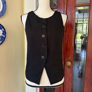 Blenca | Black Crewneck Button Front Vest, Size L, NWT